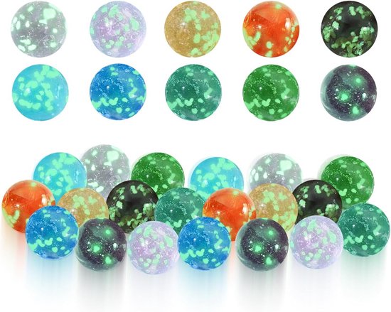 10 Stuks Lichtgevende Glazen Knikkers (20mm) voor Knikkerbaan en Knutselen van Merkloos