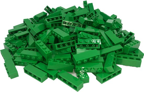 100 Bouwstenen 1x4 | Groen | Compatibel met Lego Classic | Keuze uit vele kleuren | SmallBricks van Merkloos