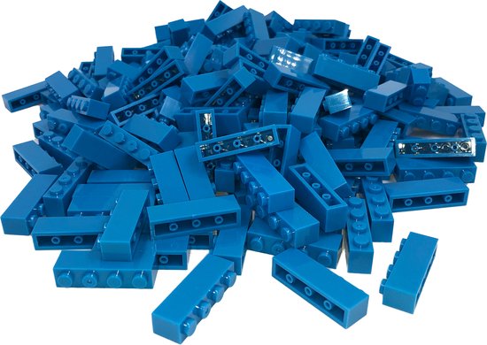 100 Bouwstenen 1x4 | Hemelsblauw | Compatibel met Lego Classic | Keuze uit vele kleuren | SmallBricks van Merkloos
