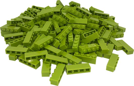 100 Bouwstenen 1x4 | Lime | Compatibel met Lego Classic | Keuze uit vele kleuren | SmallBricks van Merkloos