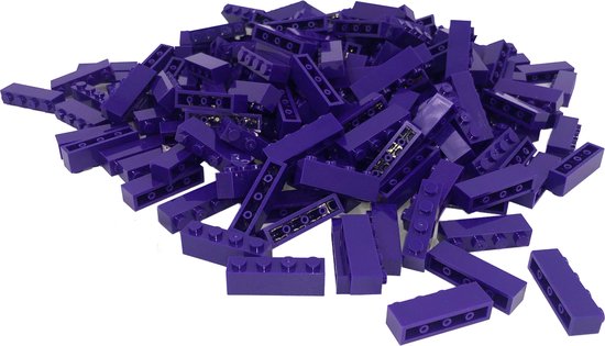 100 Bouwstenen 1x4 | Paars | Compatibel met Lego Classic | Keuze uit vele kleuren | SmallBricks van Merkloos