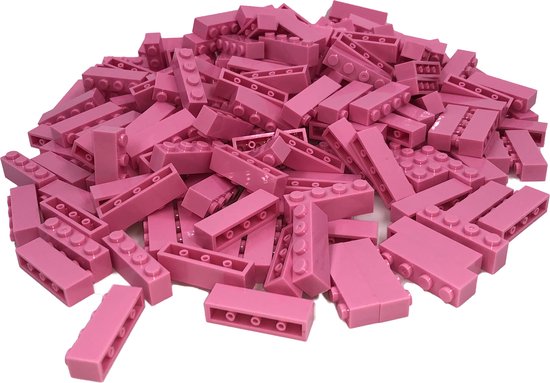 100 Bouwstenen 1x4 | Roze | Compatibel met Lego Classic | Keuze uit vele kleuren | SmallBricks van Merkloos