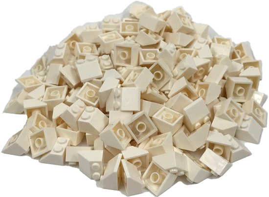 100 Bouwstenen 2x2 dakpan 45 graden | Wit | Compatibel met Lego Classic | Keuze uit vele kleuren | SmallBricks van Merkloos