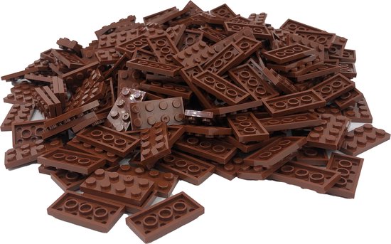 100 Bouwstenen 2x4 plate | Bruin | Compatibel met Lego Classic | Keuze uit vele kleuren | SmallBricks van Merkloos