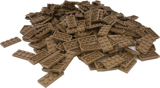 100 Bouwstenen 2x4 plate | Donkertan | Compatibel met Lego Classic | Keuze uit vele kleuren | SmallBricks van SmallBricks