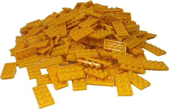 100 Bouwstenen 2x4 plate | Geel | Compatibel met Lego Classic | Keuze uit vele kleuren | SmallBricks van SmallBricks
