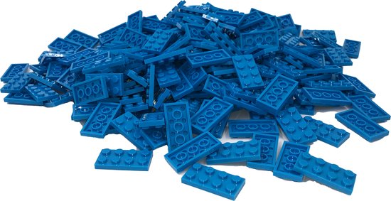 100 Bouwstenen 2x4 plate | Hemelsblauw | Compatibel met Lego Classic | Keuze uit vele kleuren | SmallBricks van SmallBricks