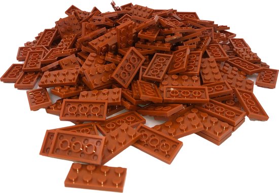 100 Bouwstenen 2x4 plate | Koffie | Compatibel met Lego Classic | Keuze uit vele kleuren | SmallBricks van Merkloos