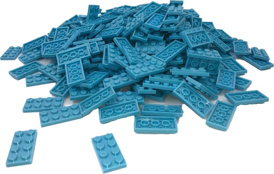 100 Bouwstenen 2x4 plate | Lichtblauw | Compatibel met Lego Classic | Keuze uit vele kleuren | SmallBricks van SmallBricks