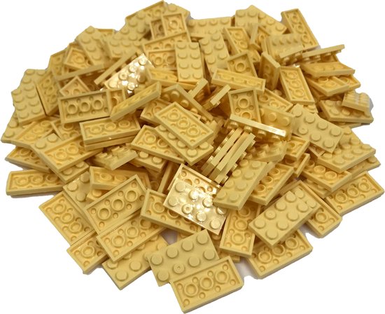 100 Bouwstenen 2x4 plate | Lichtgeel | Compatibel met Lego Classic | Keuze uit vele kleuren | SmallBricks van SmallBricks