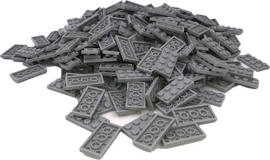 100 Bouwstenen 2x4 plate | Lichtgrijs | Compatibel met Lego Classic | Keuze uit vele kleuren | SmallBricks van Merkloos