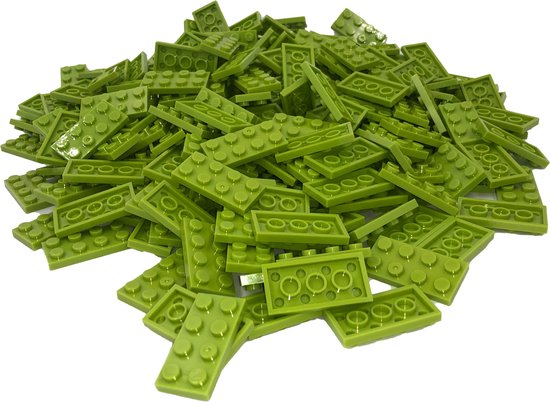 100 Bouwstenen 2x4 plate | Lime | Compatibel met Lego Classic | Keuze uit vele kleuren | SmallBricks van Merkloos