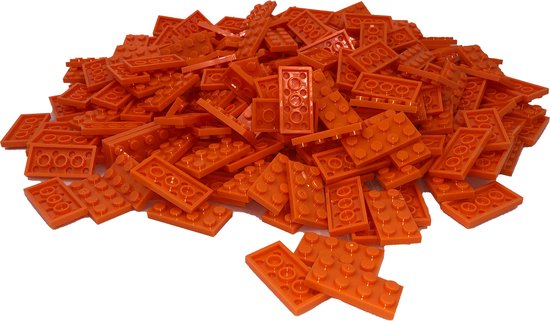 100 Bouwstenen 2x4 plate | Oranje | Compatibel met Lego Classic | Keuze uit vele kleuren | SmallBricks van SmallBricks