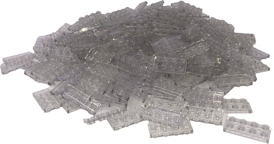 100 Bouwstenen 2x4 plate | Transparant | Compatibel met Lego Classic | Keuze uit vele kleuren | SmallBricks van SmallBricks