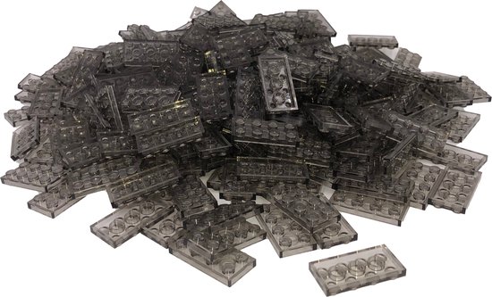 100 Bouwstenen 2x4 plate | Transparant Zwart | Compatibel met Lego Classic | Keuze uit vele kleuren | SmallBricks van SmallBricks
