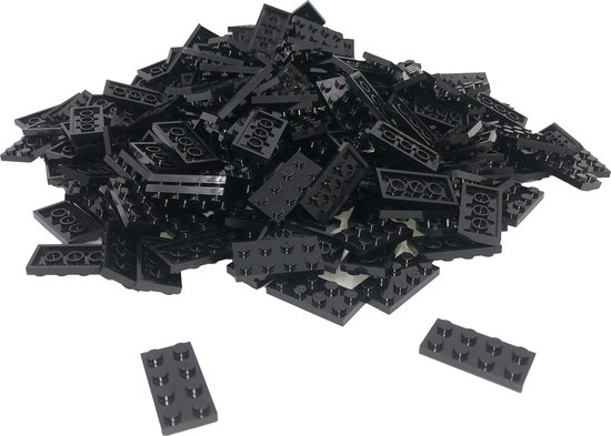 100 Bouwstenen 2x4 plate | Zwart | Compatibel met Lego Classic | Keuze uit vele kleuren | SmallBricks van SmallBricks