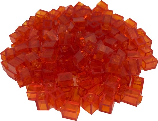 200 Bouwstenen 1x1 | Transparant Oranje | Compatibel met Lego Classic | Keuze uit vele kleuren | SmallBricks van SmallBricks