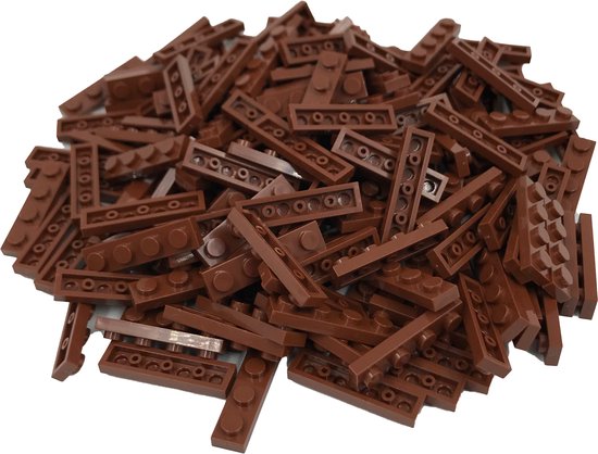200 Bouwstenen 1x4 plate | Bruin | Compatibel met Lego Classic | Keuze uit vele kleuren | SmallBricks van SmallBricks