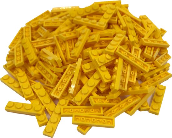 200 Bouwstenen 1x4 plate | Geel | Compatibel met Lego Classic | Keuze uit vele kleuren | SmallBricks van Merkloos