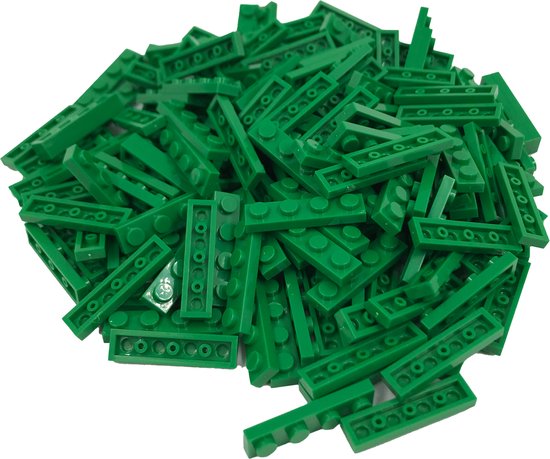 200 Bouwstenen 1x4 plate | Groen | Compatibel met Lego Classic | Keuze uit vele kleuren | SmallBricks van Merkloos