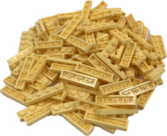 200 Bouwstenen 1x4 plate | Lichtgeel | Compatibel met Lego Classic | Keuze uit vele kleuren | SmallBricks van SmallBricks