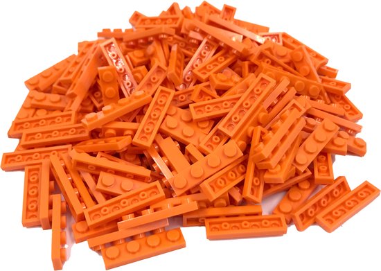 200 Bouwstenen 1x4 plate | Oranje | Compatibel met Lego Classic | Keuze uit vele kleuren | SmallBricks van SmallBricks