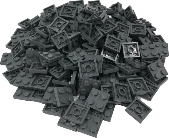 200 Bouwstenen 2x2 plate | Donkergrijs | Compatibel met Lego Classic | Keuze uit vele kleuren | SmallBricks van Merkloos