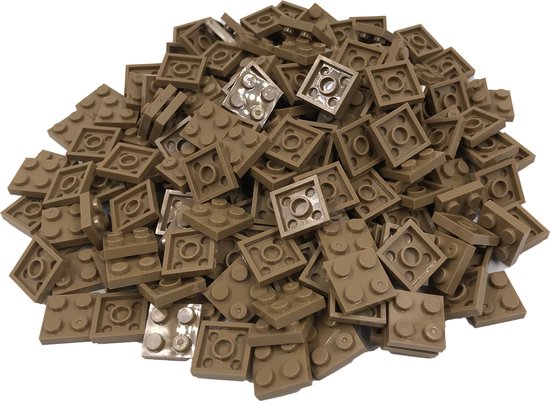 200 Bouwstenen 2x2 plate | Donkertan | Compatibel met Lego Classic | Keuze uit vele kleuren | SmallBricks van SmallBricks