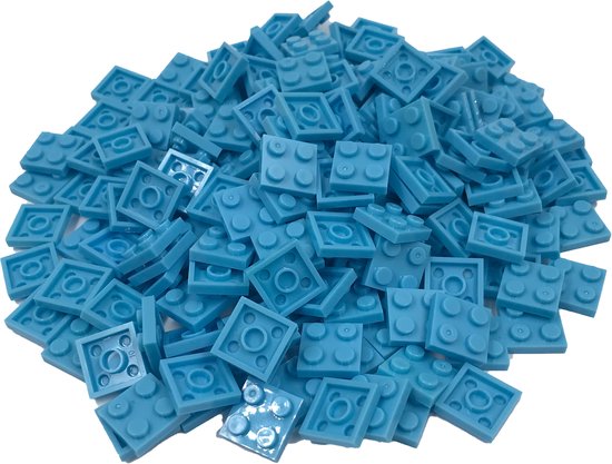 200 Bouwstenen 2x2 plate | Lichtblauw | Compatibel met Lego Classic | Keuze uit vele kleuren | SmallBricks van SmallBricks