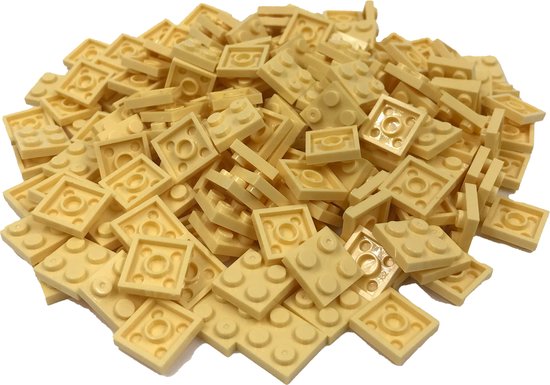 200 Bouwstenen 2x2 plate | Lichtgeel | Compatibel met Lego Classic | Keuze uit vele kleuren | SmallBricks van SmallBricks