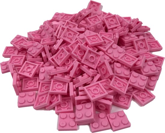 200 Bouwstenen 2x2 plate | Roze | Compatibel met Lego Classic | Keuze uit vele kleuren | SmallBricks van SmallBricks