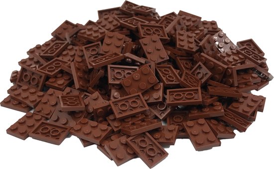 200 Bouwstenen 2x3 plate | Bruin | Compatibel met Lego Classic | Keuze uit vele kleuren | SmallBricks van Merkloos