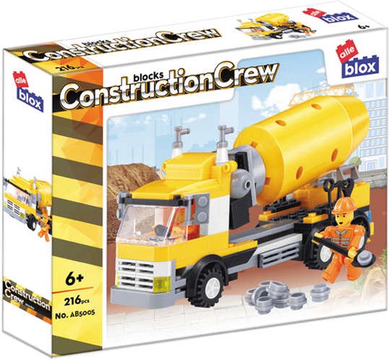 216-delige Bouwstenen Set - Bouw je Eigen Betonmixer - AlleBlox 5005 van AlleBlox