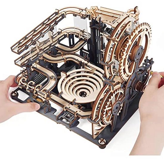 3D Houten Puzzel Marble Run Nachtstad voor Volwassenen en Kinderen - Bouwset voor Creatieve Vrijetijdsbesteding van Merkloos
