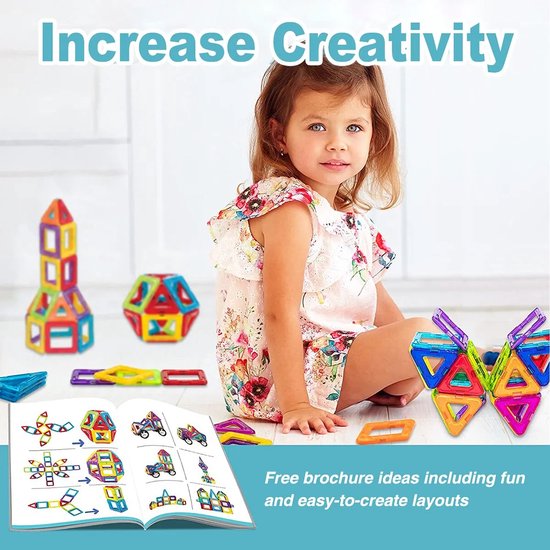 3D Magnetische Bouwstenen/ bouwblokken Groot Formaat 100 Stuks, Magnetisch speelgoed, Speelgoed Voor Kinderen Ontwerper Bouw Set, Cadeauset voor kinderen speelgoed, kerst, verjaardag, speelgoed, spelen, Bouwstenen van Goblodex Kids