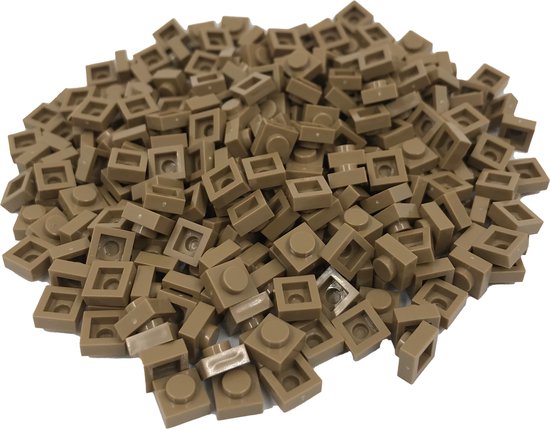 400 Bouwstenen 1x1 plate | Donkertan | Compatibel met Lego Classic | Keuze uit vele kleuren | SmallBricks van SmallBricks