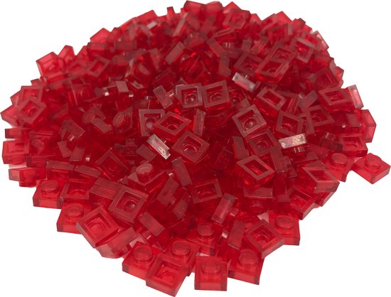 400 Bouwstenen 1x1 plate | Transparant Rood | Compatibel met Lego Classic | Keuze uit vele kleuren | SmallBricks van SmallBricks