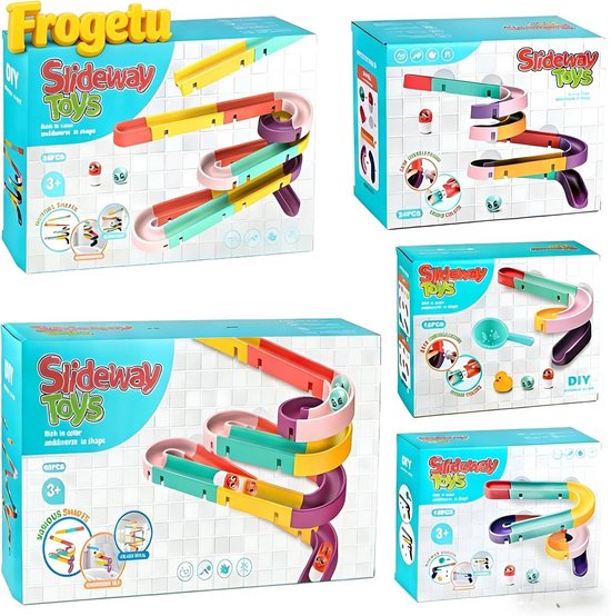 60 Delige Badspeelgoed Knikkerbaan met Zuignappen voor Uren Speelplezier van Merkloos