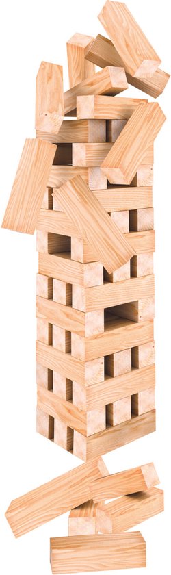 60-delige stapeltoren evenwichtsspel van hout 51 cm van Jenga.