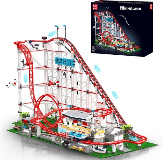 Achtbaan Bouwset - STEM Model - Creatief Bouwen - Gemotoriseerde Baan - 3646 Stukken - Verschillende Kleuren van Merkloos