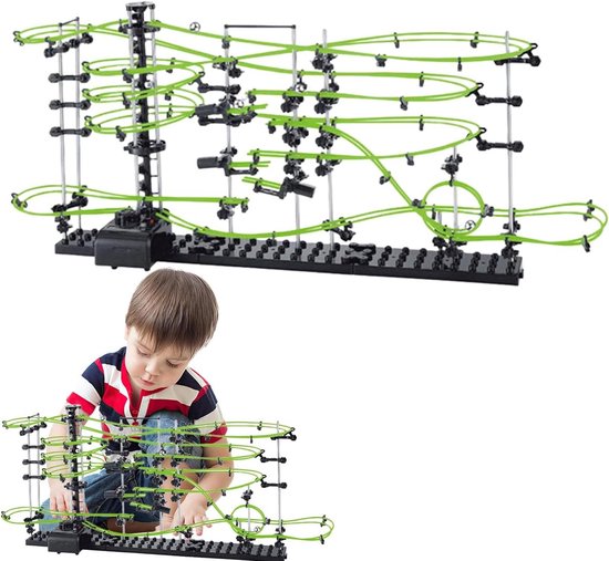 Achtbaanset Sterrenhemel - Knikkerbaan Educatief - Mentale Oefening - Dynamische Actie Lift - 78 x 16 x 33 cm van Merkloos