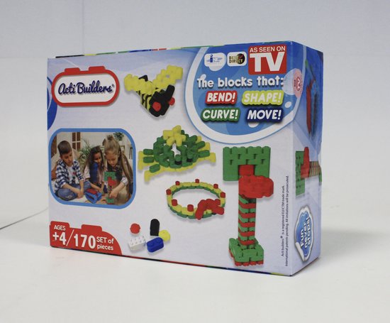 Acti Builders 170 PCS - Bouwstenen - Stimuleert de Creativiteit -  Leuke Blokken om mee te Bouwen - Indoorspeelgoed - van Acti Builders