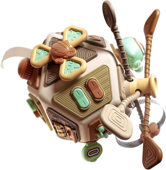 Activiteiten Kubus - Baby Speelgoed - Ontwikkeling Kind - Meerdere Functies - 22 x 22 x 22 cm - Multicolor van Merkloos