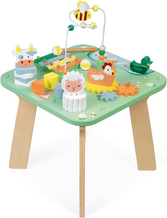 Activiteiten Tafel - Speeltafel met 7 Activiteiten - Leerzame Activiteiten Tafel voor Kinderen - 92 x 92 x 136cm - Groen van ACT