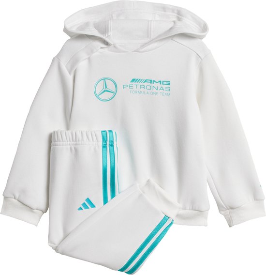 adidas Performance MERCEDES - AMG PETRONAS FORMULA ONE TEAM DNA BABY JOGGINGPAK MET LANGE MOUWEN - Kinderen - Wit- 104 van Adidas