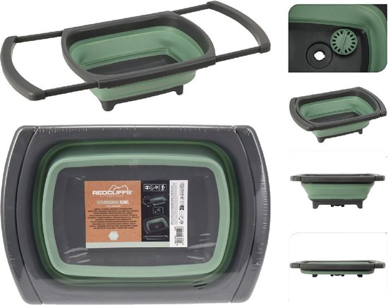 Afwasbak Opvouwbaar Groen van Merkloos