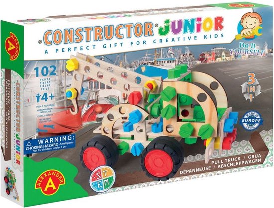 Alexander Toys Constructor Junior - 3×1 – Pull Truck - 102pcs van Alexander Toys