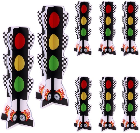 Allecto - Verkeerslichtfeestdecoraties - Stoplicht - 3D - Middelpunten - Foto-Rekwisieten - Raceauto's - Feestartikelen - Kinderen - Bouw - Vervoer... van Merkloos