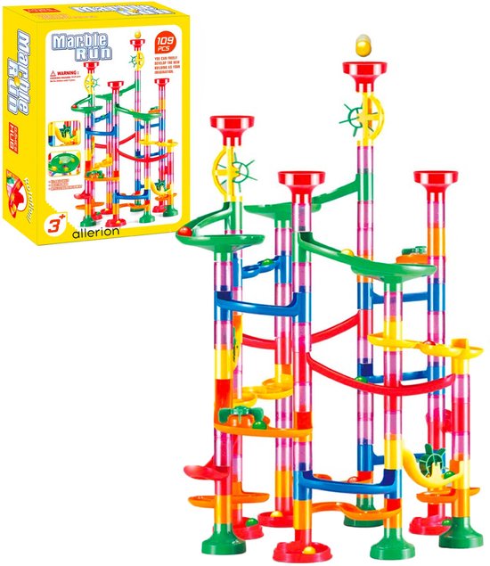 Allerion Knikkerbaan – 109-delig Bouw Speelgoed STEM – Met 30 Knikkers – Zelf Knikkerbaan Bouwen – Voor Jongens en Meisjes van Merkloos