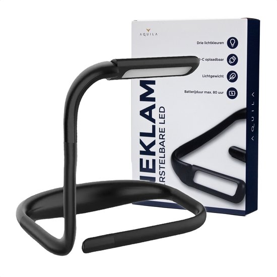 Aquila Neklamp voor Boek en Haakwerk - Flexibele LED Leeslamp - Neklampje & Nekleeslamp - Leeslampje voor in Bed - USB Oplaadbaar van Aquila